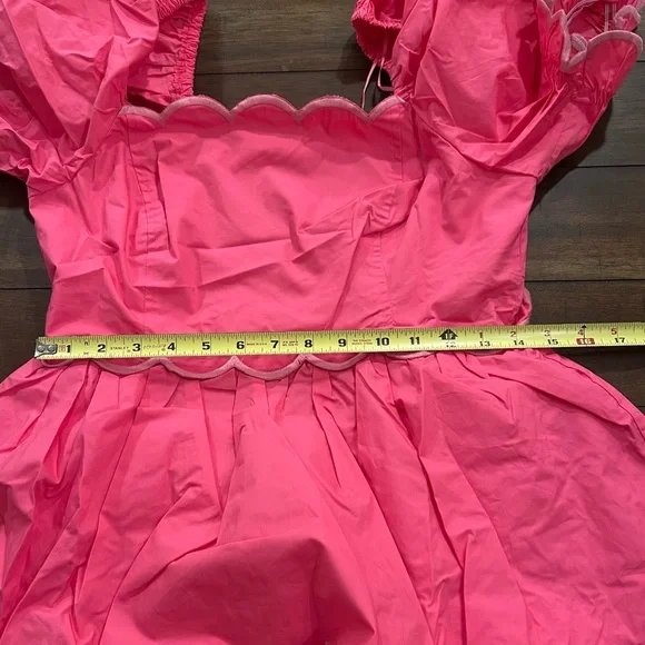 English Factory Scallop Tiered Maxi Dress Size Medium Pink NEW With Tags 185.00 - Picture 8 of 11